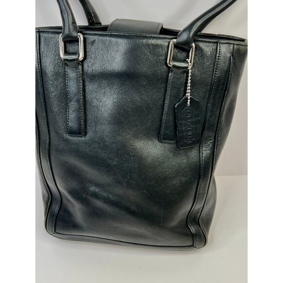 Vintage Coach Black Leather Bonnie Cashin Legacy Slim Tote Bag 9422 Old Money - Picture 3 of 12